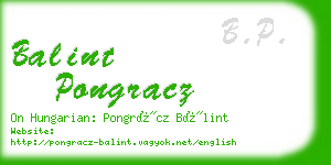 balint pongracz business card